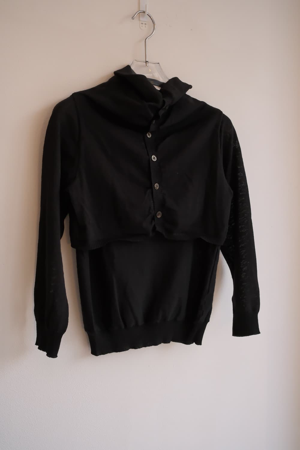 96aw layered cowl neck cardigan 상품이미지5