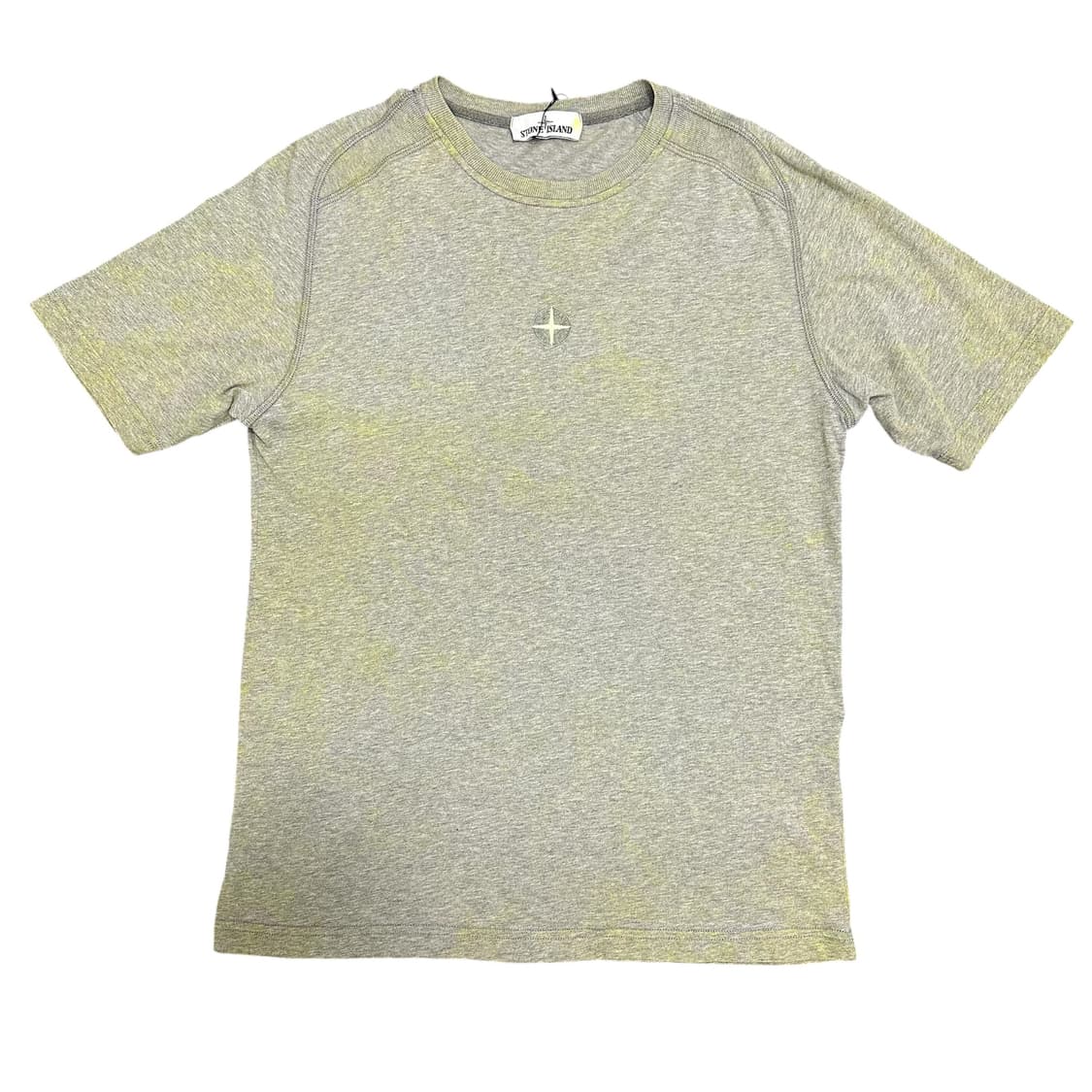 Stone Island 빈티지 워싱 카키 반팔 티셔츠 상품이미지1