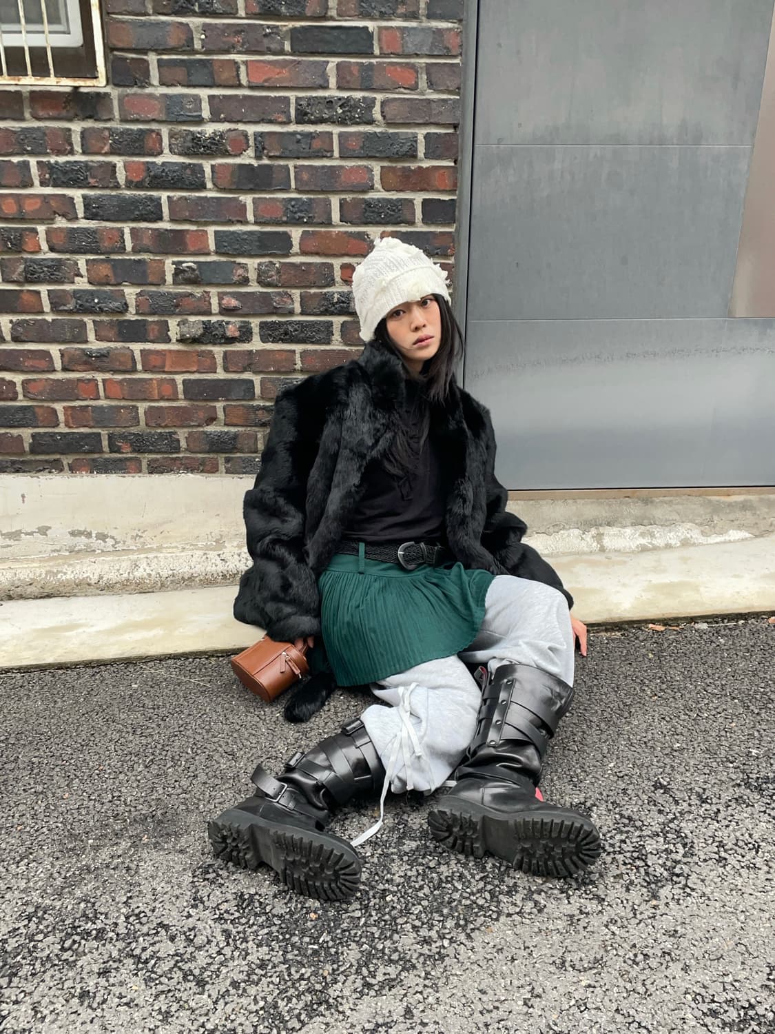 Black rabbit fur jacket 상품이미지1