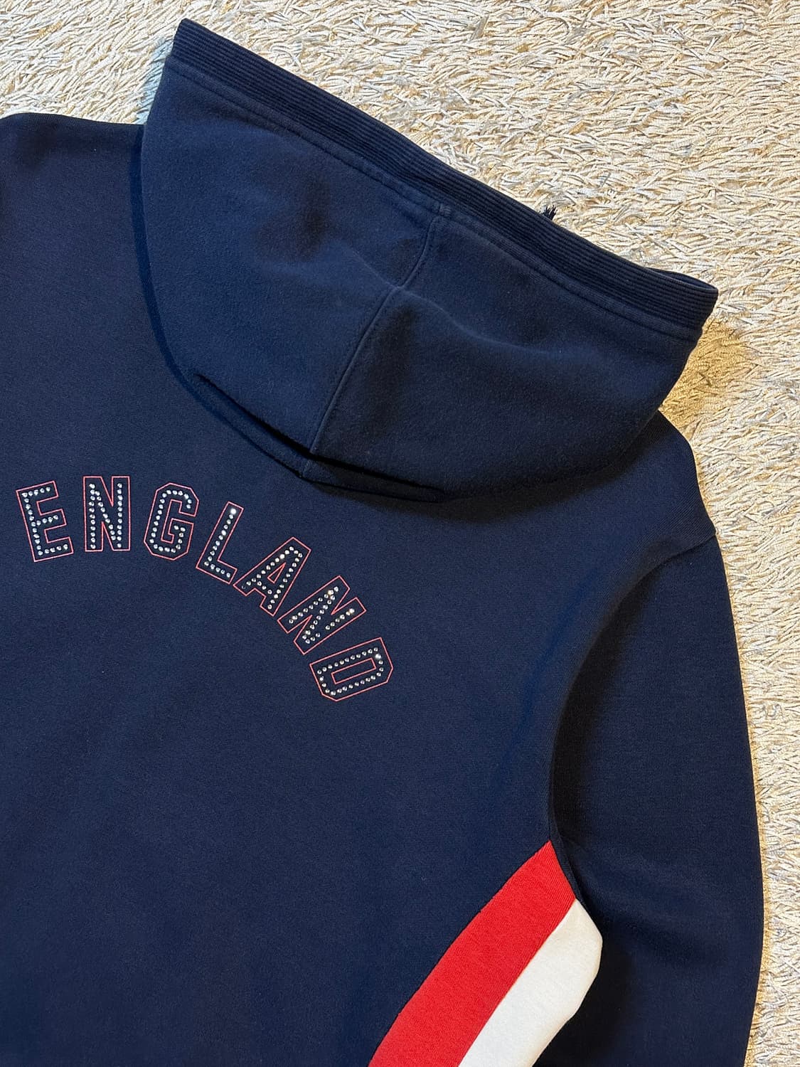 희귀) 엄브로 잉글랜드 올드스쿨 백로고 배색 후드집업 네이비 상품이미지4