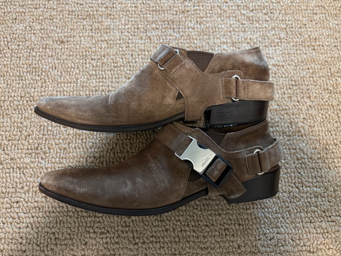 프라다 브라운 스웨이드 버클 앵클 부츠 상품이미지5