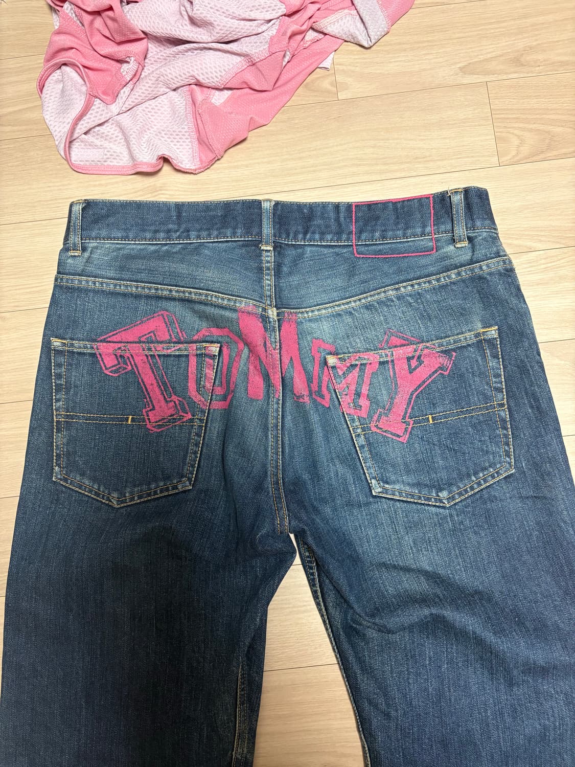 타미진스 레터링 워싱 데님팬츠 상품이미지2