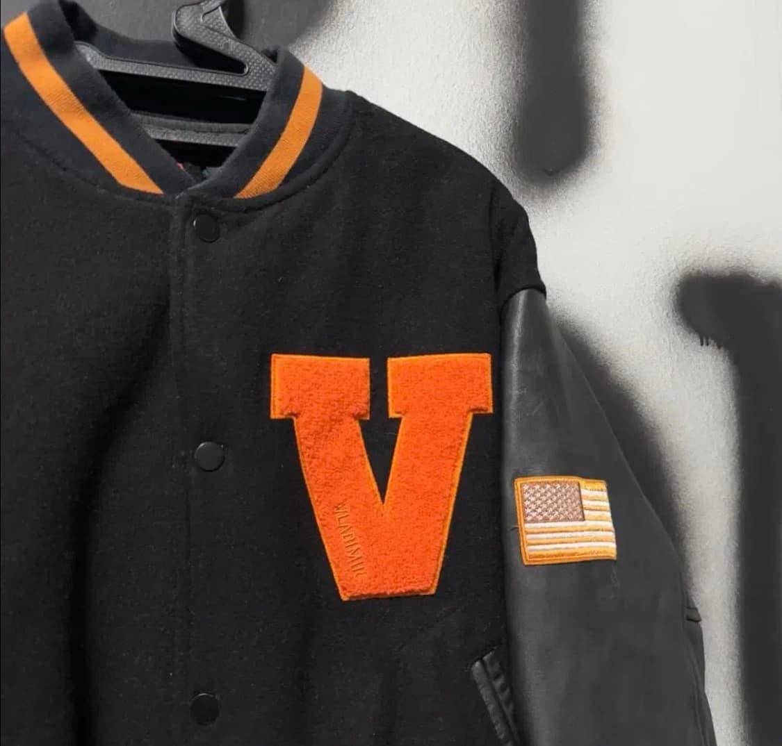 카우레더성조기 자수 패치 바시티 자켓 상품이미지4