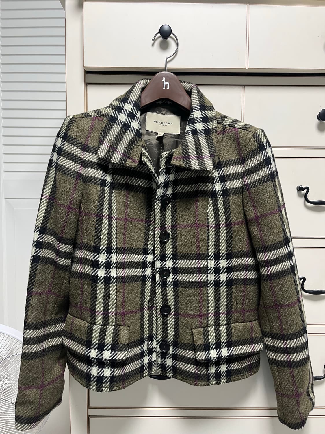 버버리 런던 녹차그린 체크자켓 상품이미지1
