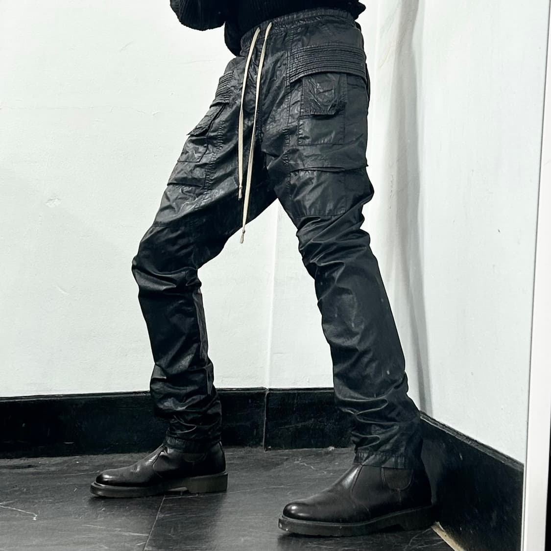 릭오웬스 코팅 태권도 카고 팬츠 상품이미지1