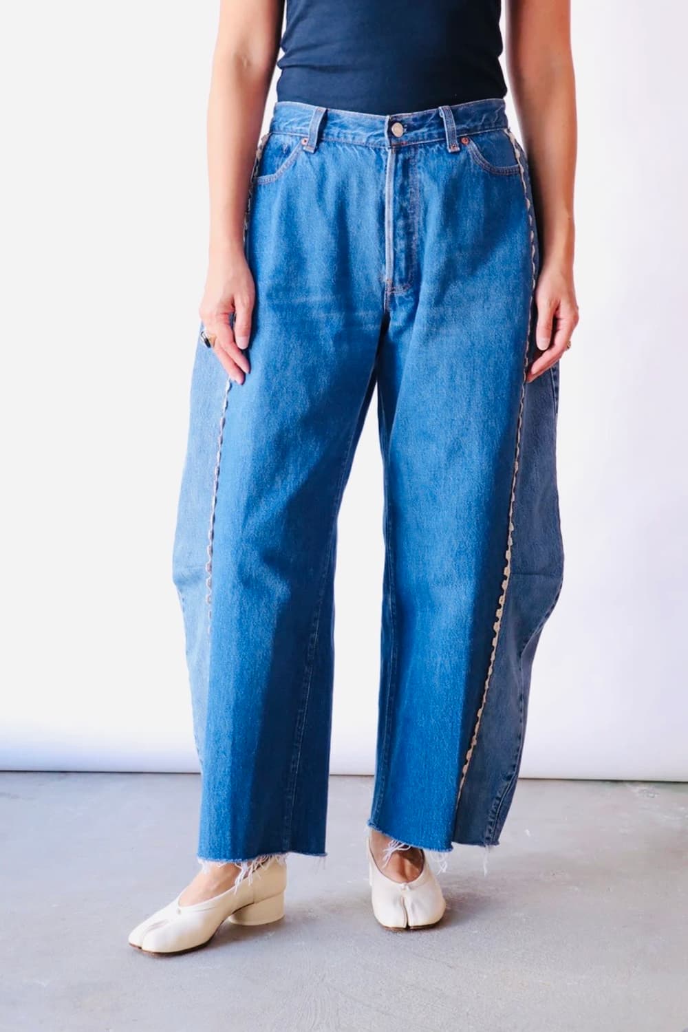 B SIDES  vintage indigo tatted lace 데님 상품이미지2