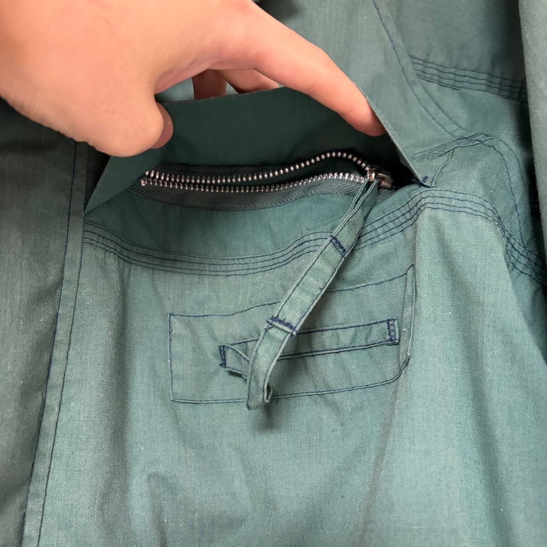 70s 케닝턴 Kennington 선페이드 코튼 라이더 헌팅 자켓 그린 상품이미지8