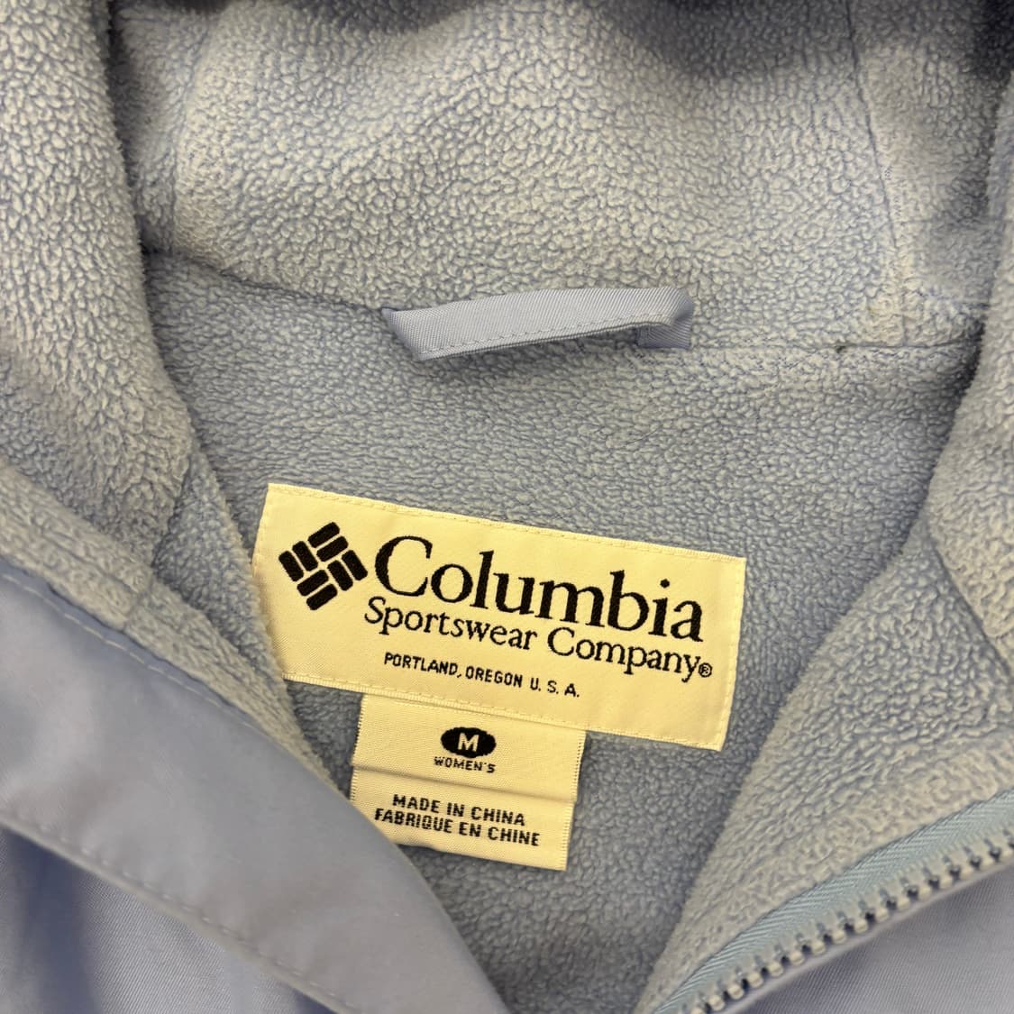 컬럼비아 우먼스 스카이블루 스몰로고 기모 바람막이 상품이미지3