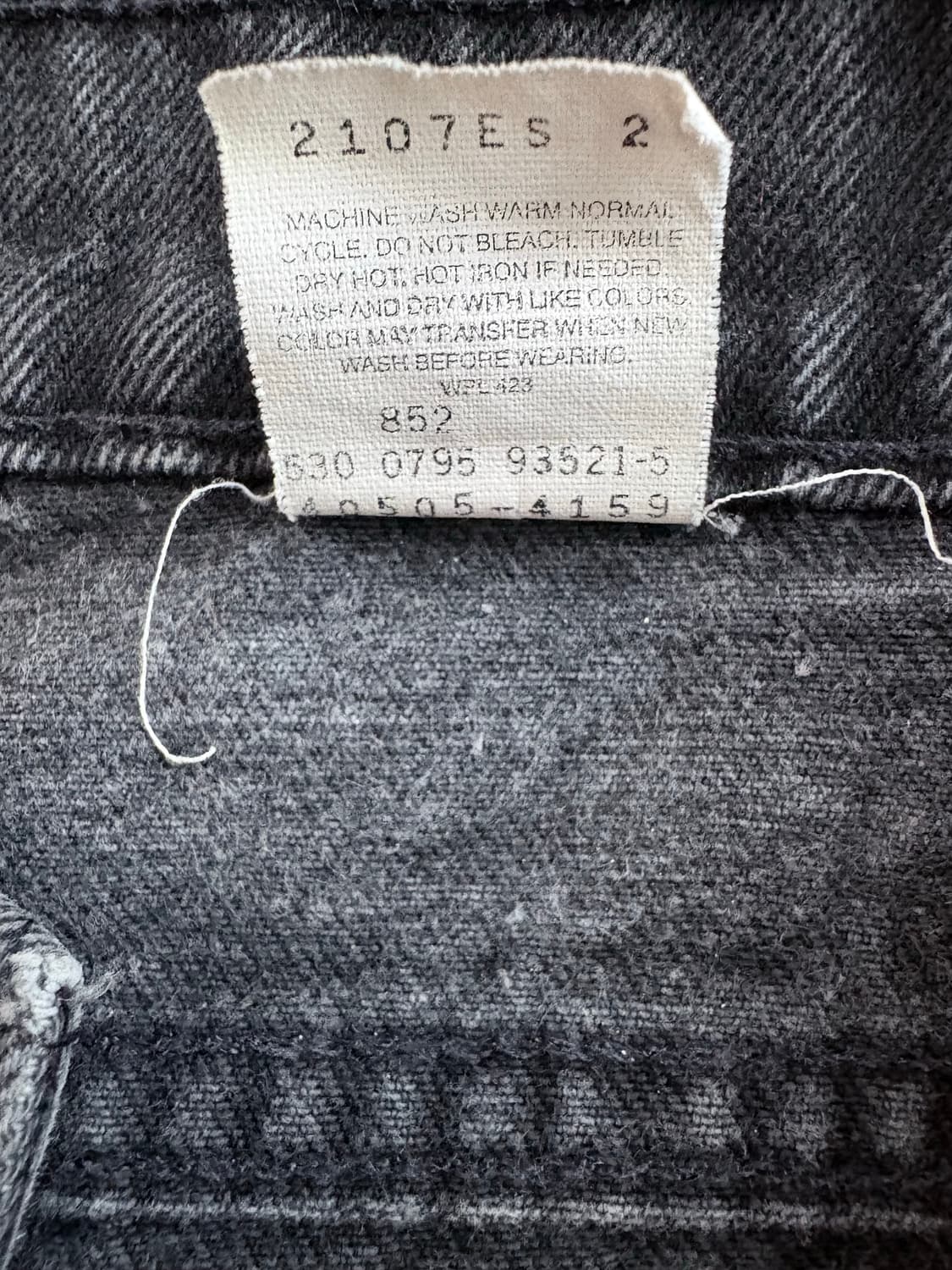 (34x32, 실측 33) 90s 리바이스 505 USA 흑청 블랙진 상품이미지6