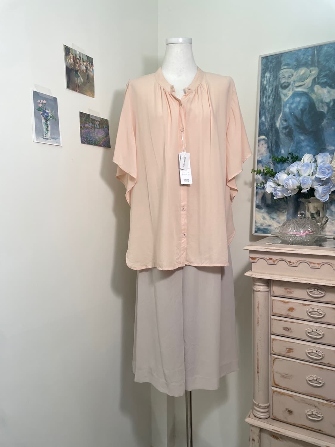 sheer coral shirring point summer loose 상품이미지1