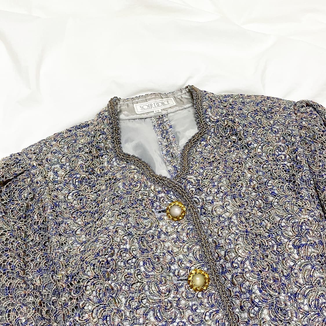 빈티지 ) 파스텔무드 레이스오간자 자켓 상품이미지1