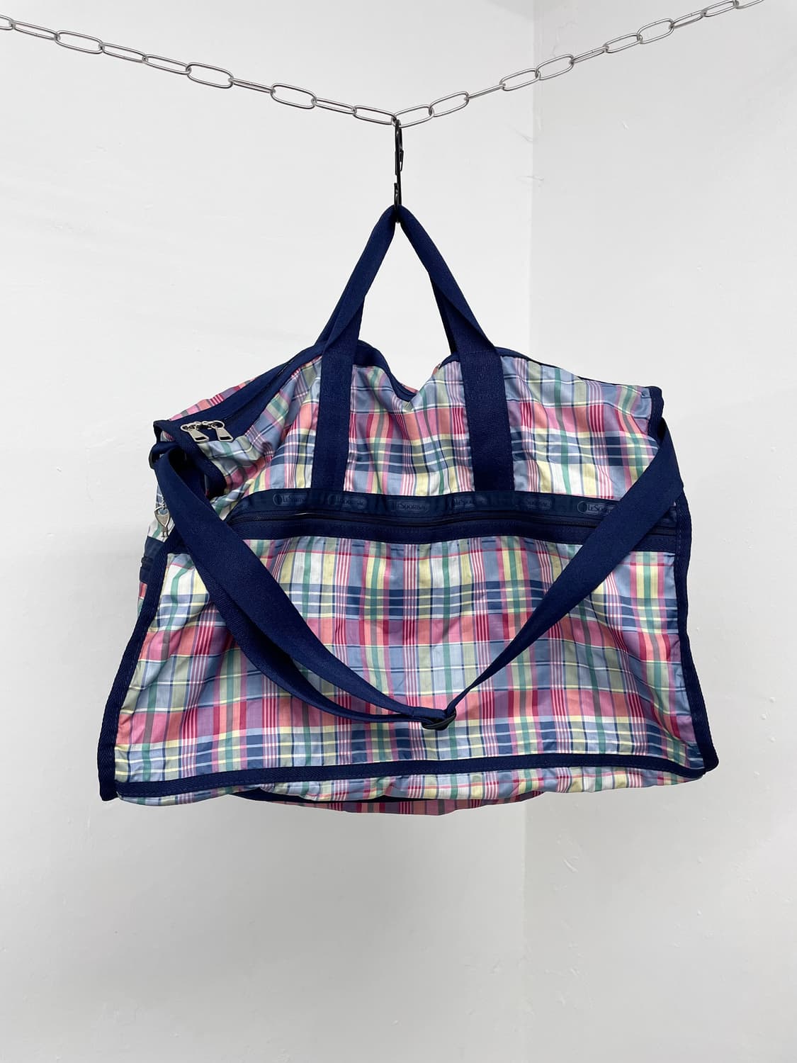 레스포삭 솜사탕 체크 2way 보스턴백 상품이미지1