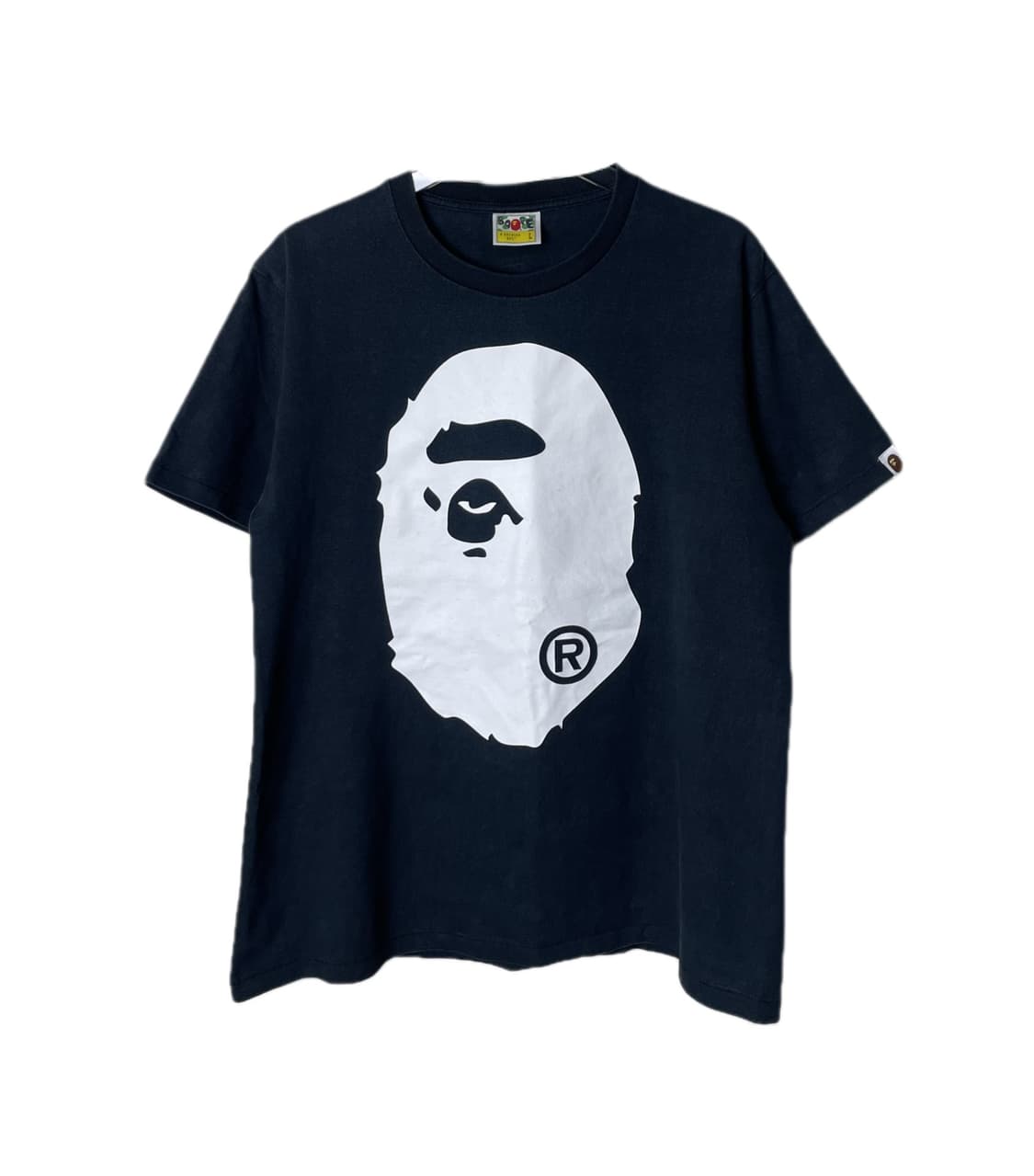 [L] BAPE 바이컬러 빅 에이프 헤드 반팔 티셔츠 상품이미지1