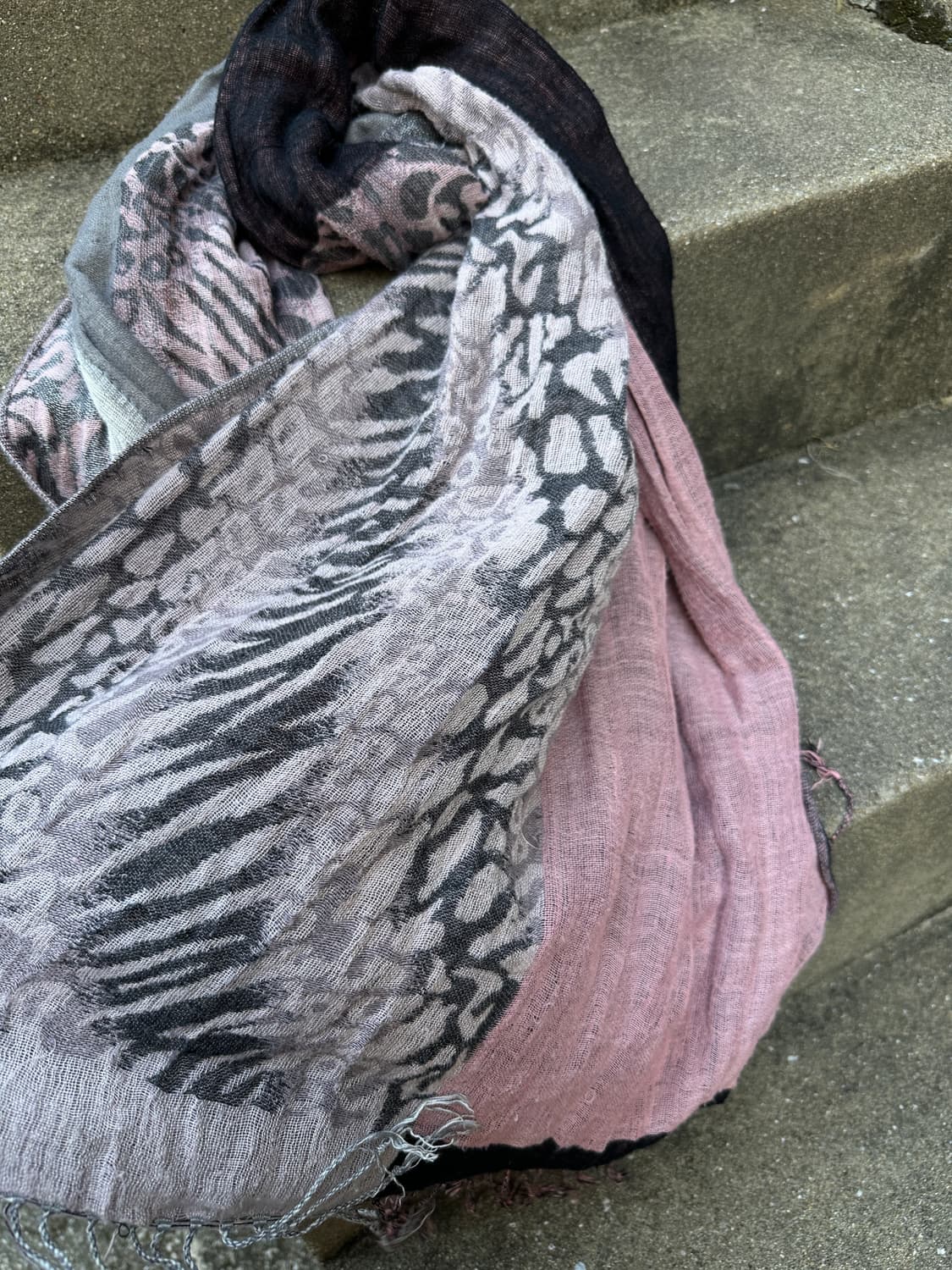 Vintage leopard mixed pattern muffler 상품이미지5