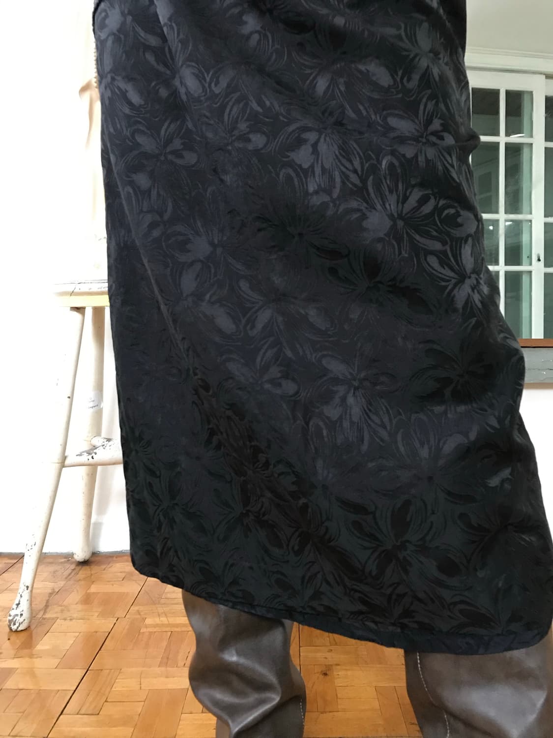 vintage pattern black skirt (29inch) 상품이미지3