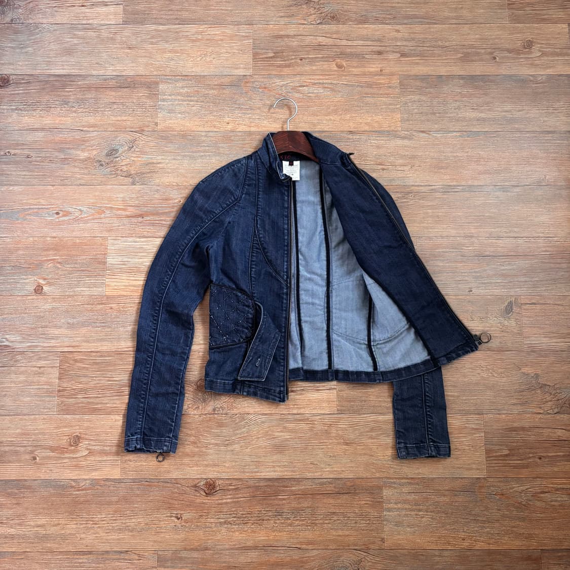 EXTE 엑스떼 여성 S 데님 자켓 스판 바이커 이태리 수입 정품 상품이미지1