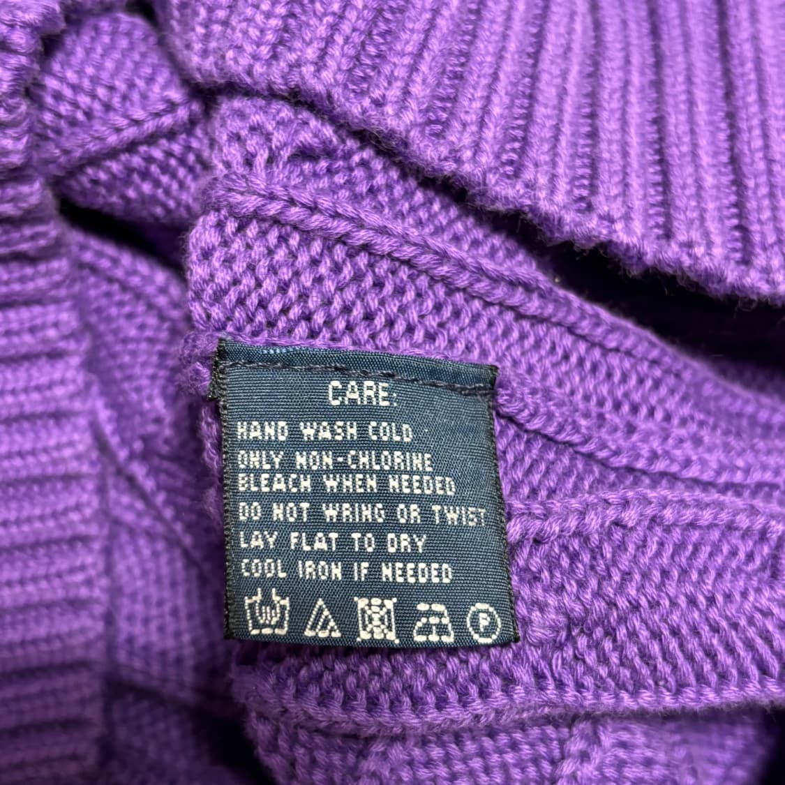 M 여성용 폴로랄프로렌 코튼 퍼플 케이블 니트 상품이미지5