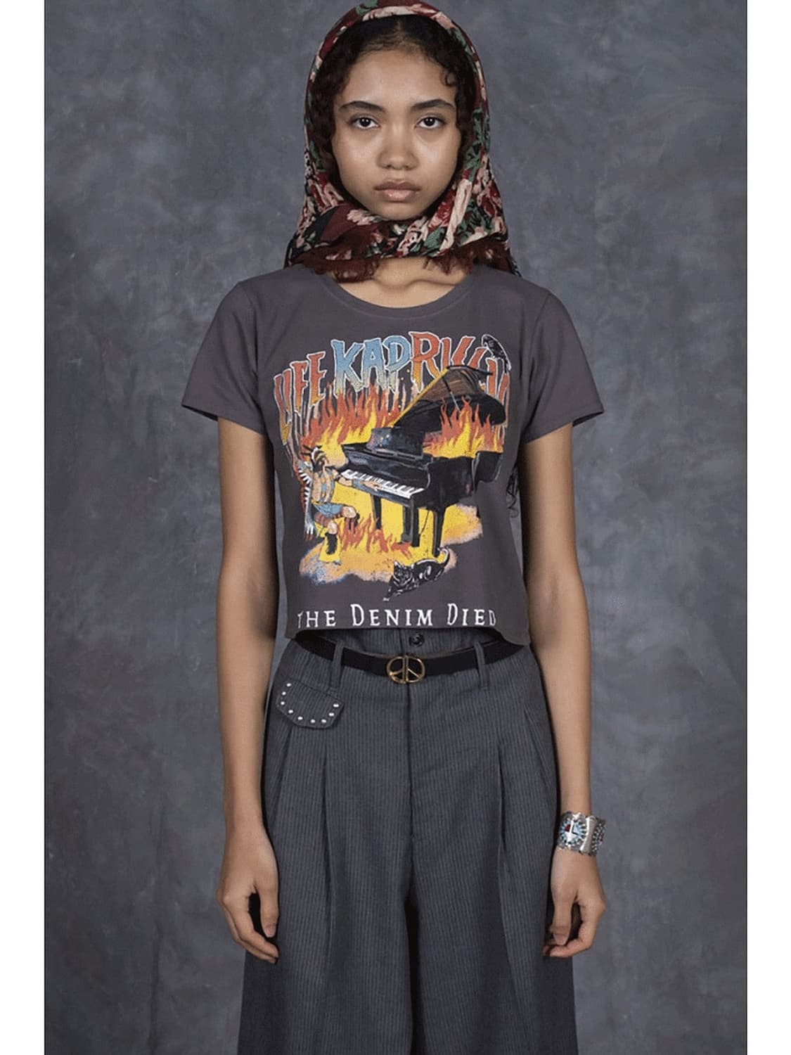 KAPITAL 캐피탈 20/-천연지 크롭트 T 상품이미지1