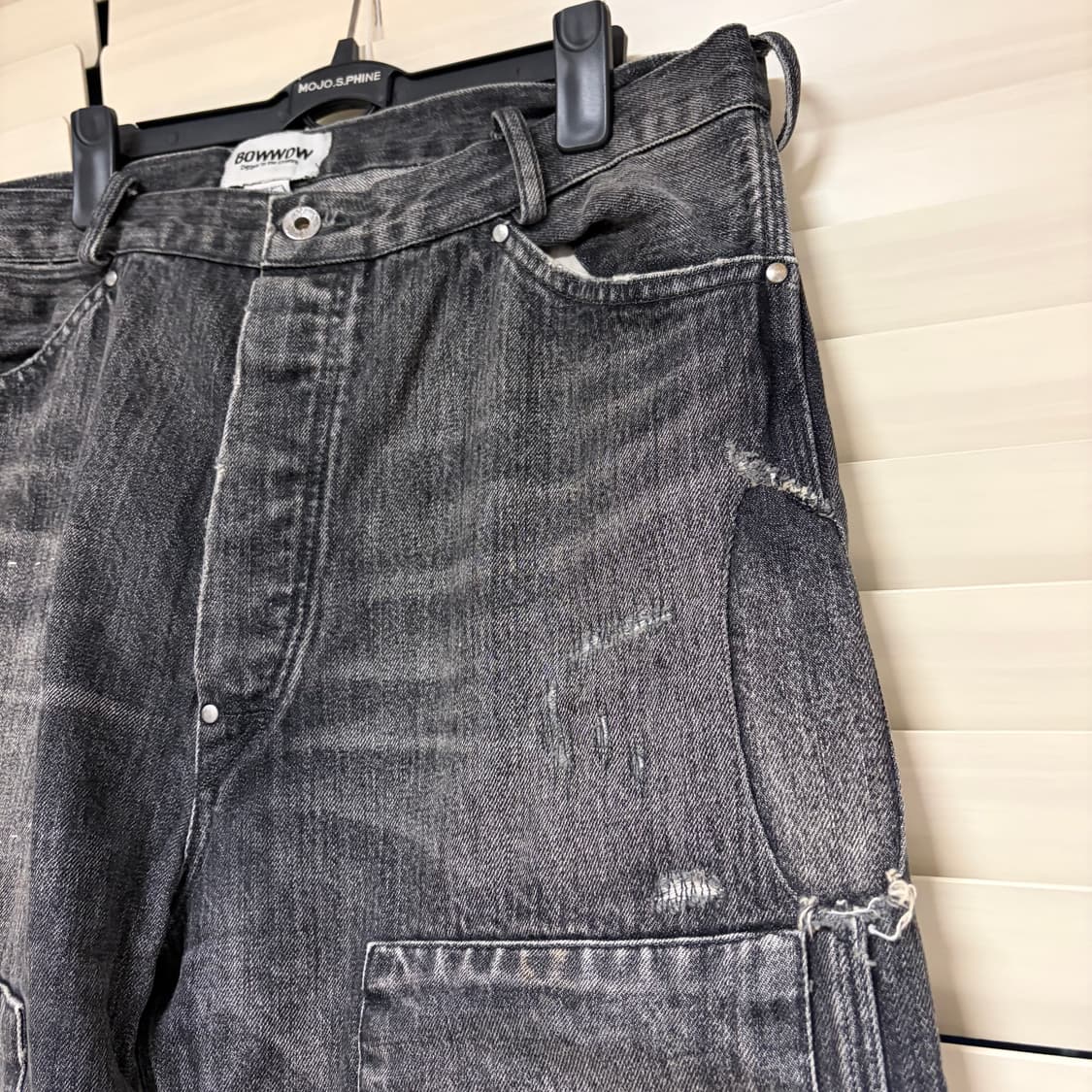 바우와우 Bowwow 30s 리페어 더블니 데님 워크 팬츠 L 상품이미지8