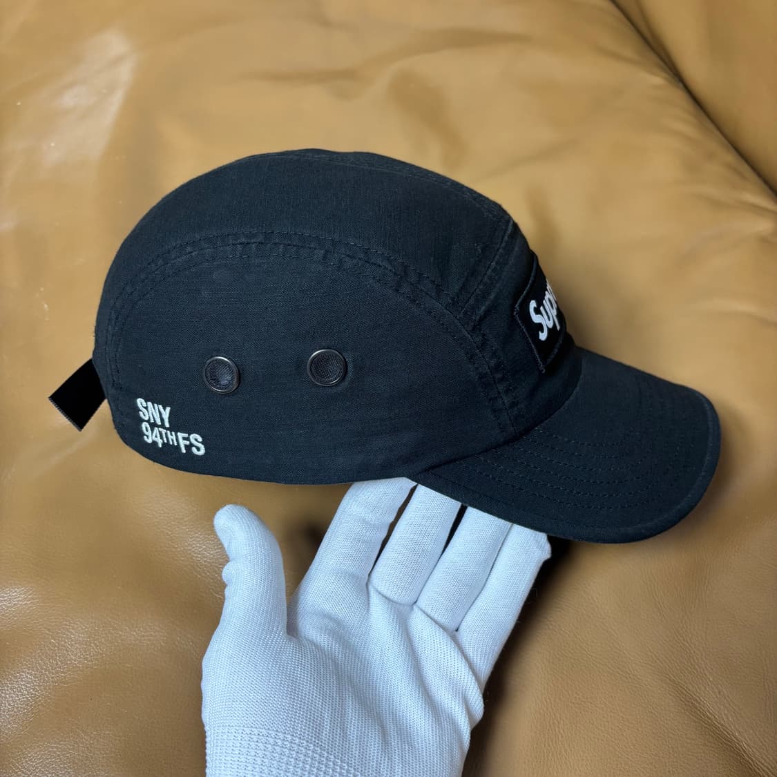 슈프림 캠프캡 모자 박스로고 22fw 밀리터리 블랙 상품이미지3