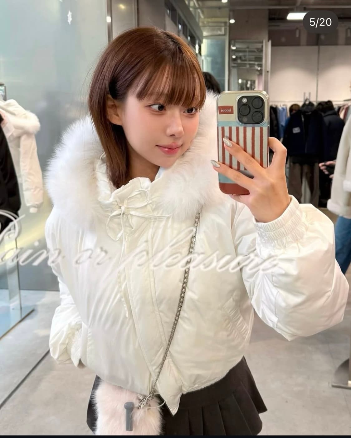 페인오어플레져 패딩 FOX FUR DOWN JACKET whi 상품이미지1