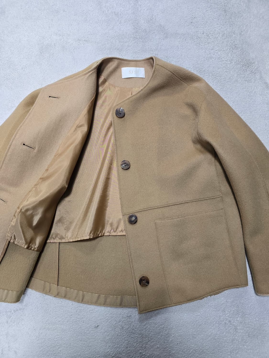 SJSJ 한섬 라마 모 캐시미어 하프 숏 코트 상품이미지4