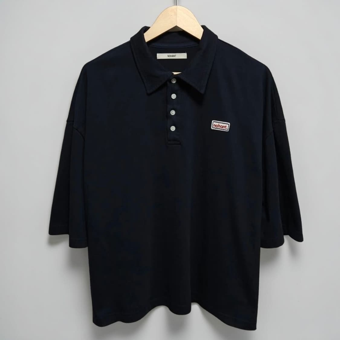 NOHANT 노앙 워시드 네이비 오버핏 카라 반팔 티셔츠 L 상품이미지1