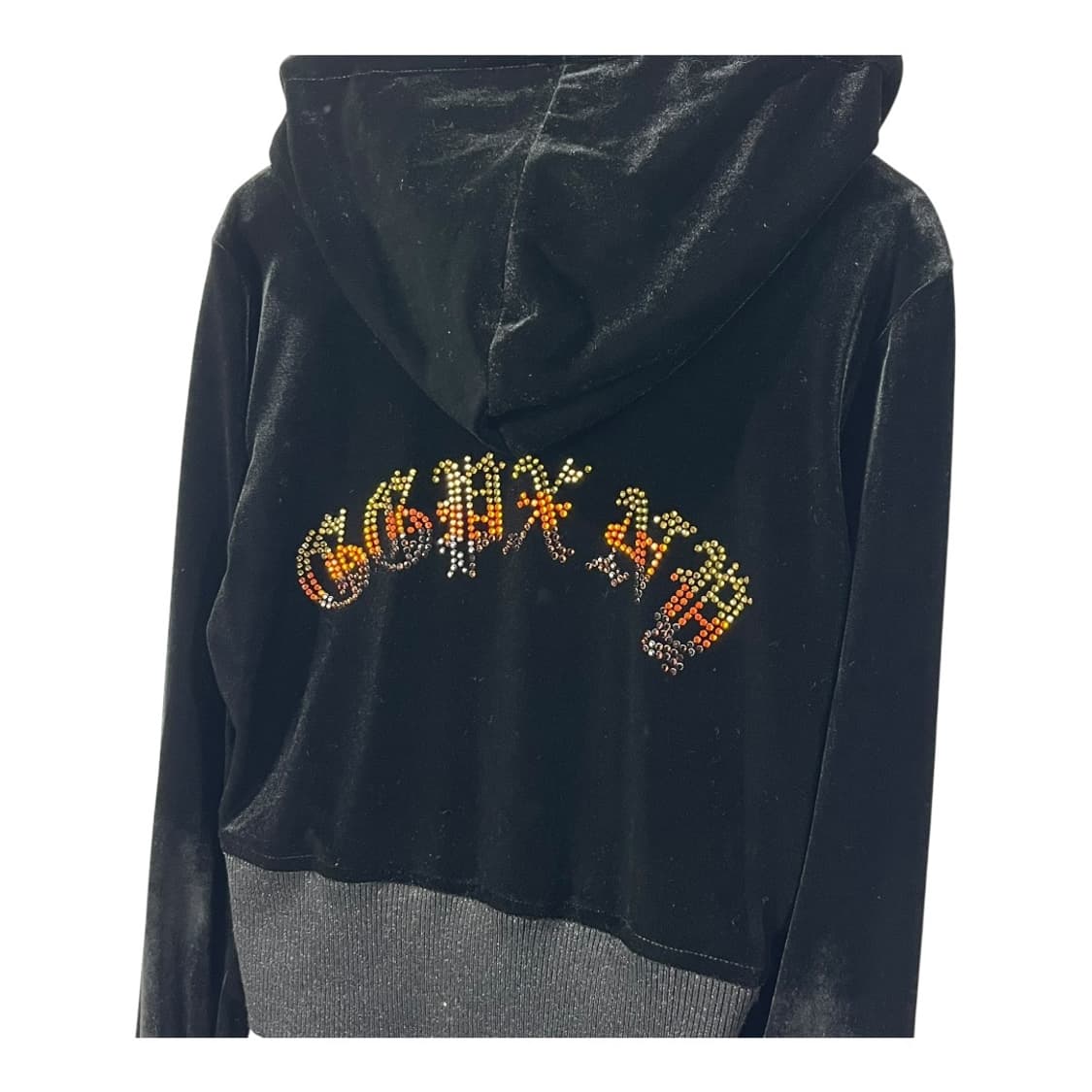 [VTG] 빈티지 Y2K 벨벳 크롭 큐빅 후드집업 상품이미지5