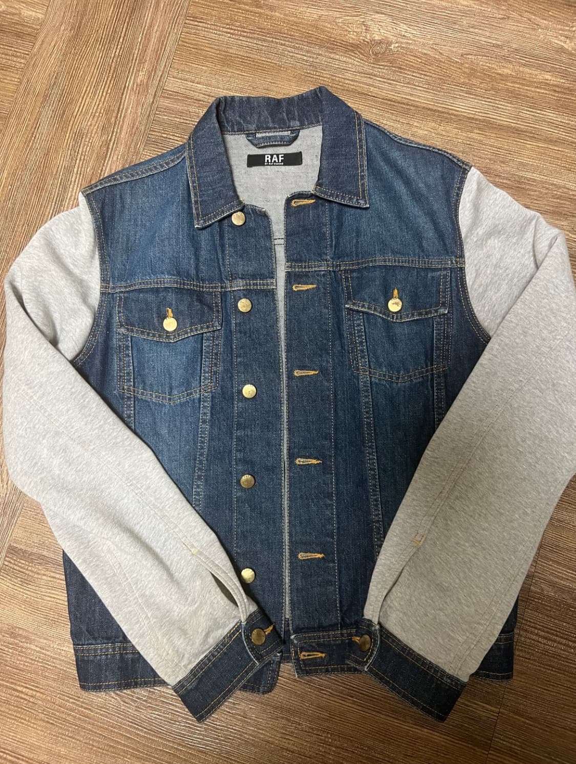 라프시몬스 10fw 컬러블록 데님자켓 상품이미지1