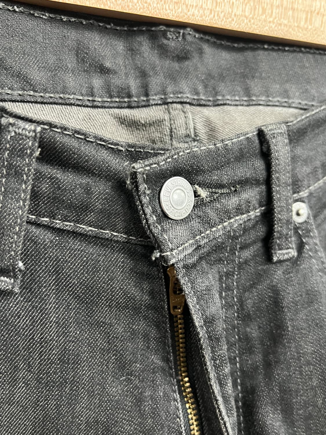 Levis 리바이스 505 레귤러 스트레이트 흑청 블랙라벨 데님 팬츠 상품이미지4