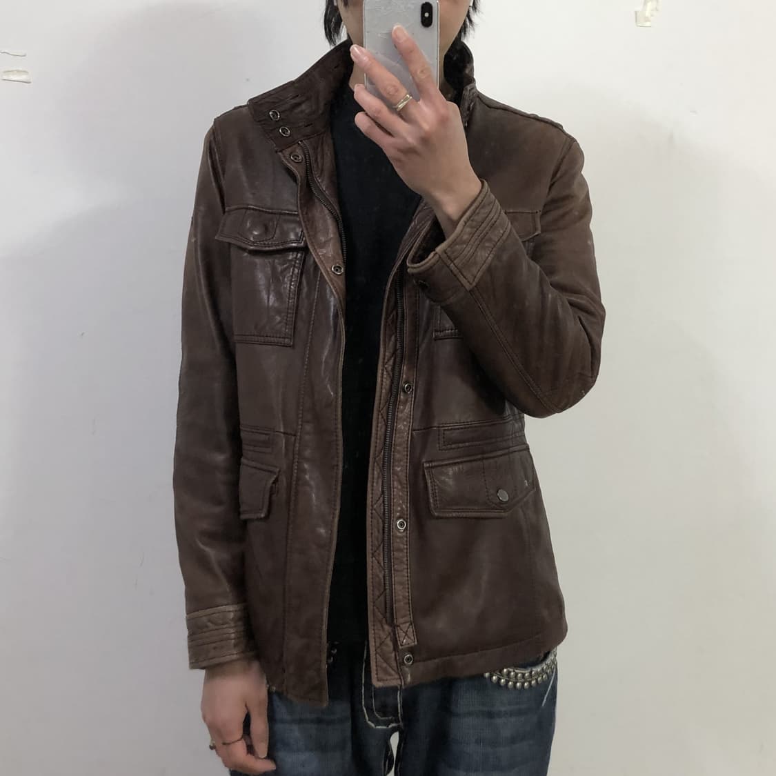 헨리코튼 레더자켓  상품이미지3