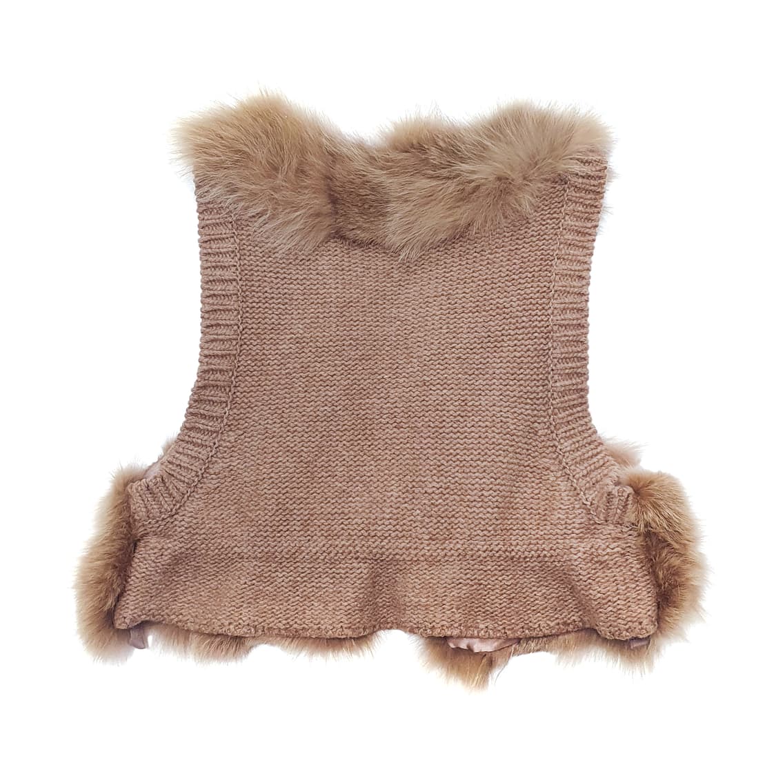 리얼 폭스퍼 니트 크롭 베스트 상품이미지2