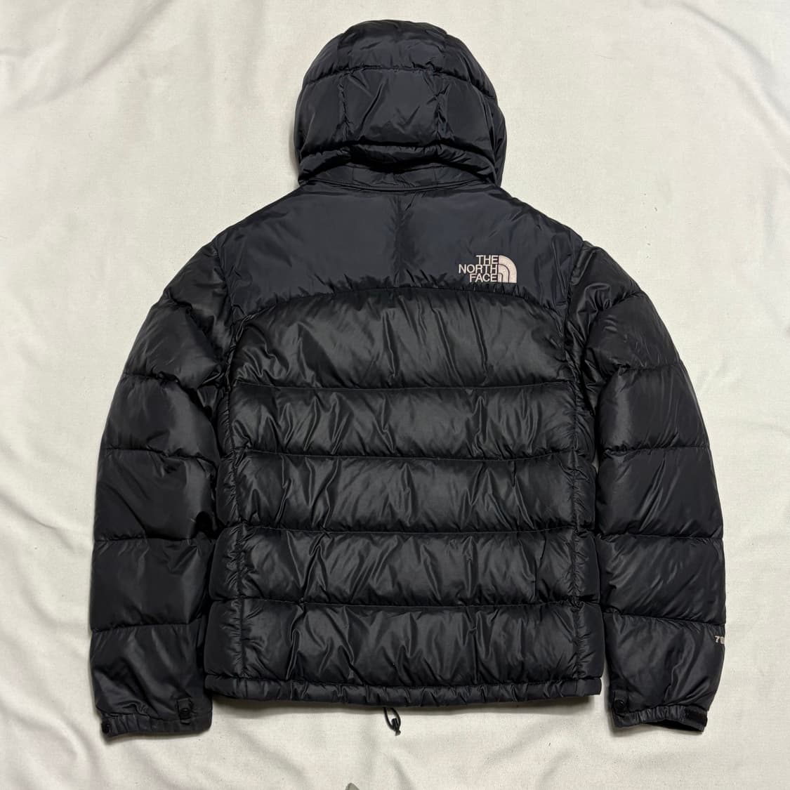 90 노스페이스 눕시 700 구스다운 블랙 후드 패딩 상품이미지3