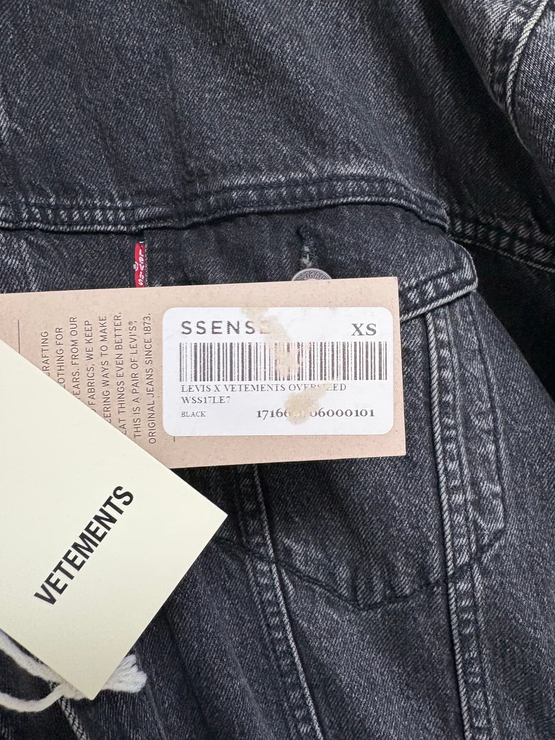 [XS] 17SS 베트멍 흑청 후드 데님 자켓 상품이미지3