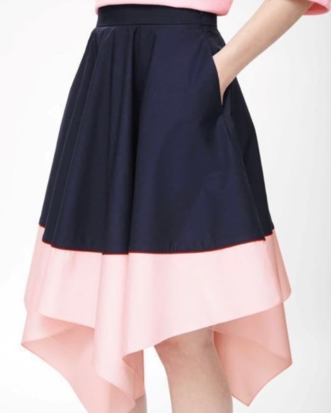 COS 코스 컬러 블록 스커트 네이비 42 상품이미지4