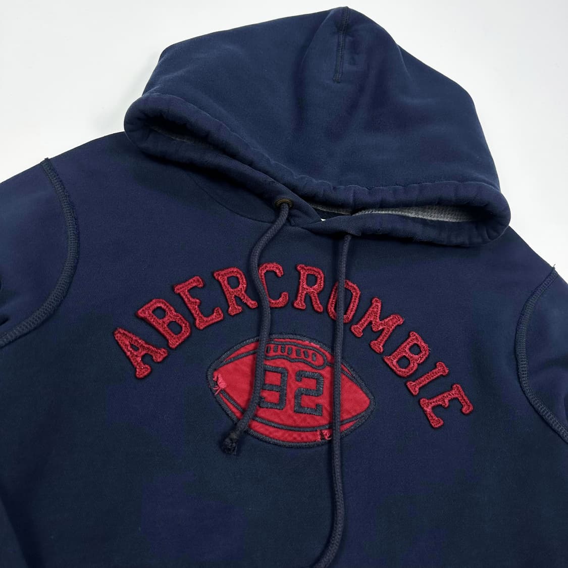 아베크롬비 올드스쿨 레터링 네이비 후드티 (XL) 상품이미지3