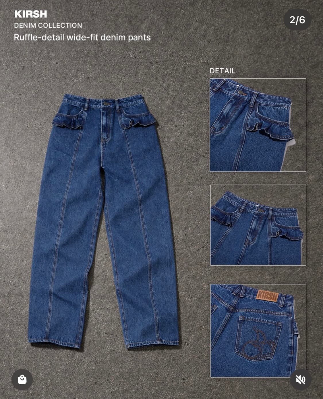 키르시 러플 디테일 와이드 데님 팬츠 새상품 상품이미지3