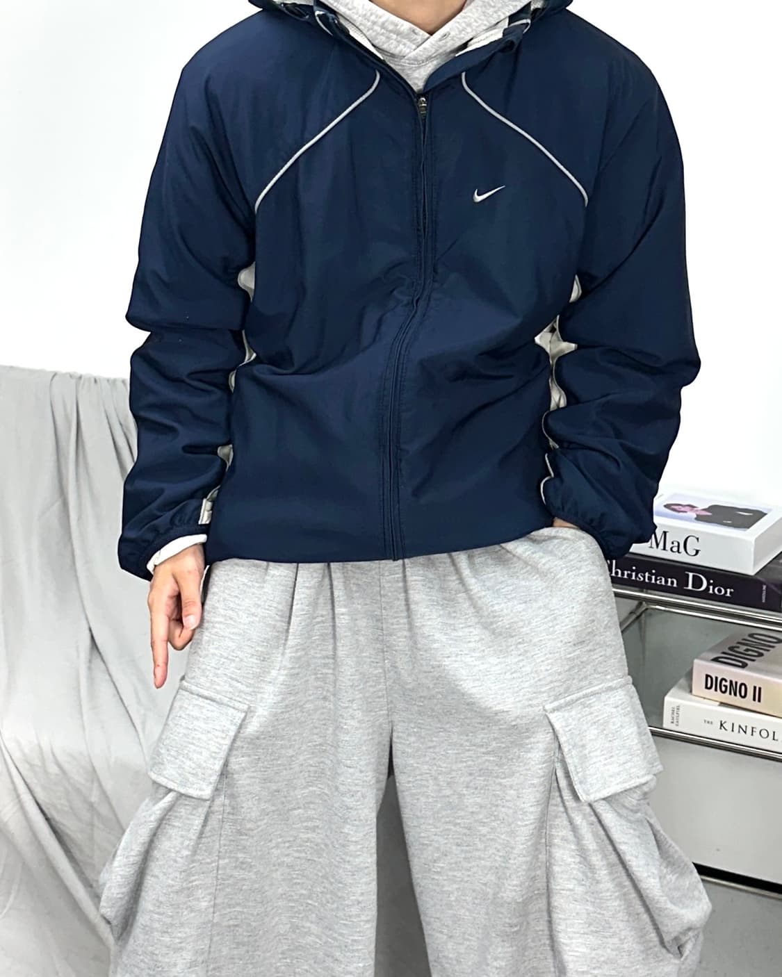 나이키 90s 네이비 바람막이 점퍼 M 상품이미지2