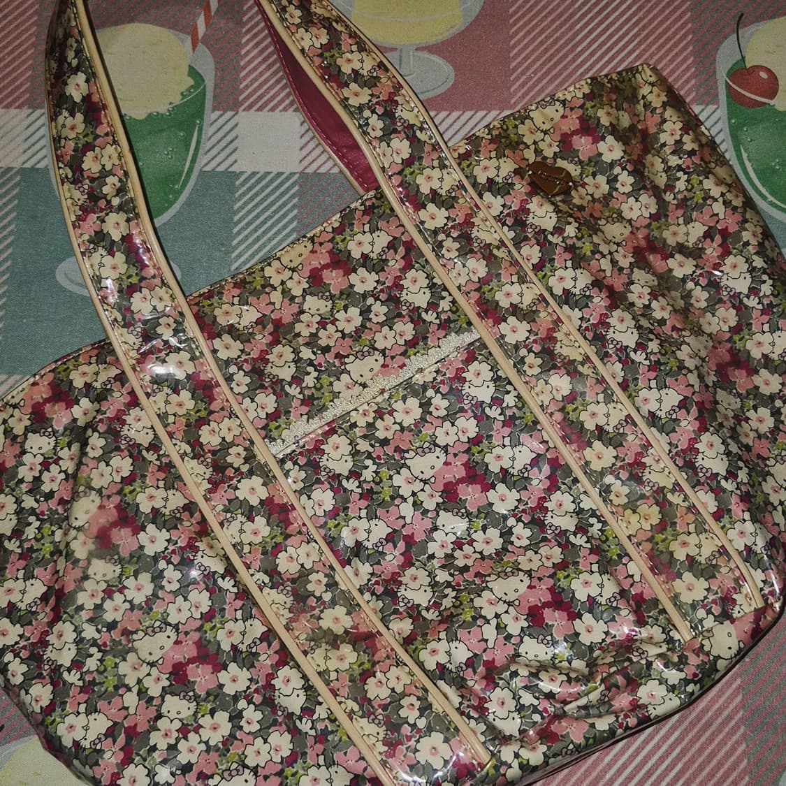 10s 키티 사만사타바사 플로랄 pvc 쇼퍼백 상품이미지8