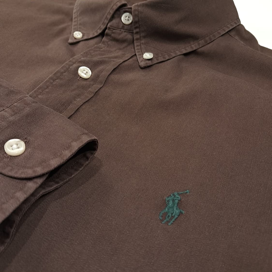 CL673 XL 폴로 90s 미국판 버튼다운 초코 브라운 셔츠 남방 상품이미지4
