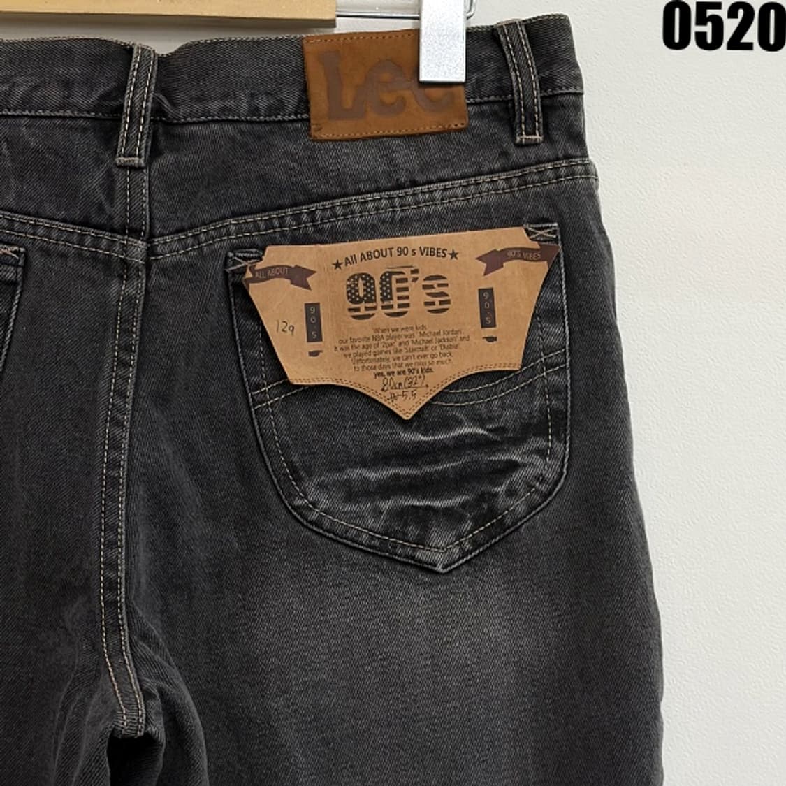 Lee 워싱 블랙 데님 팬츠 84-97 0520 상품이미지9