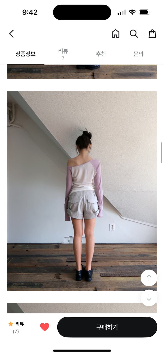베이비랩 렝글런 오프 언발 티 (핑크) 상품이미지4