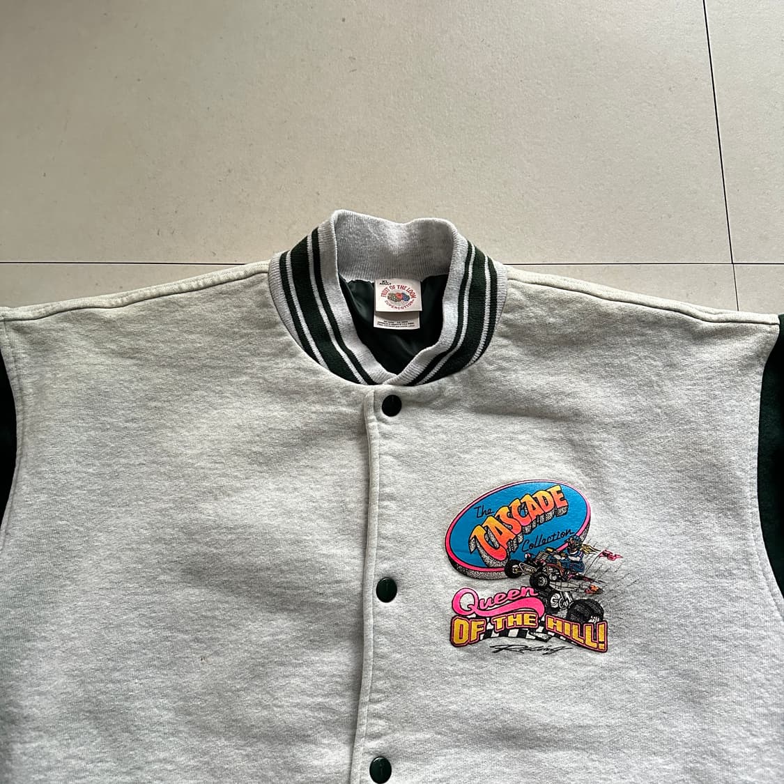 90s 빈티지 후르츠오브더룸 슈퍼코튼 바시티 자켓 MADE IN USA  상품이미지2