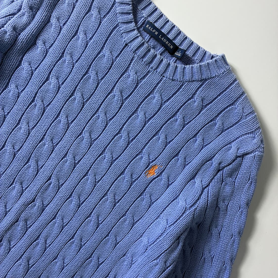 Polo  랄프로렌 자수 코튼 소라 꽈배기 니트  상품이미지3