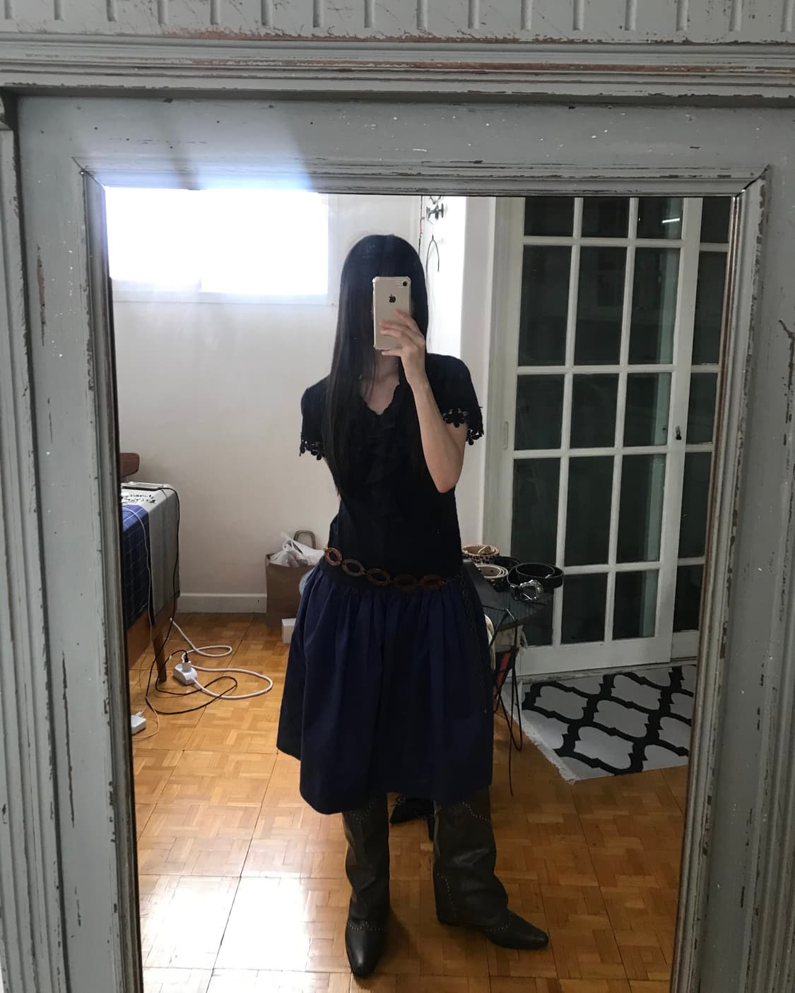 vintage purple banding skirt 상품이미지9
