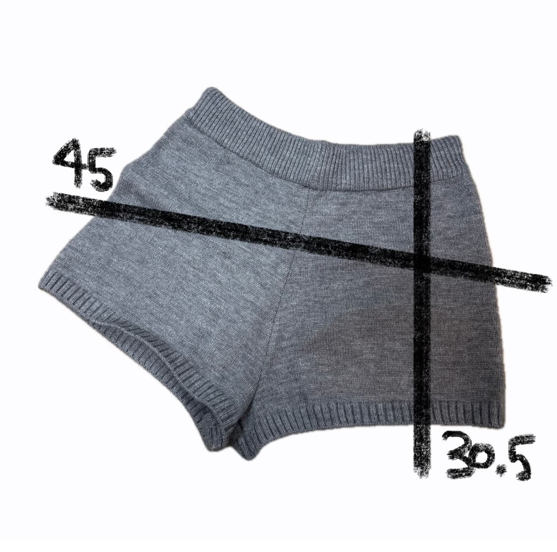 니트 골지 숏 팬츠 회색 상품이미지2