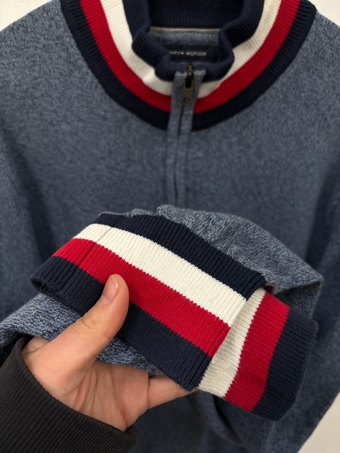 타미힐피거 울 니트 반집업 상품이미지3