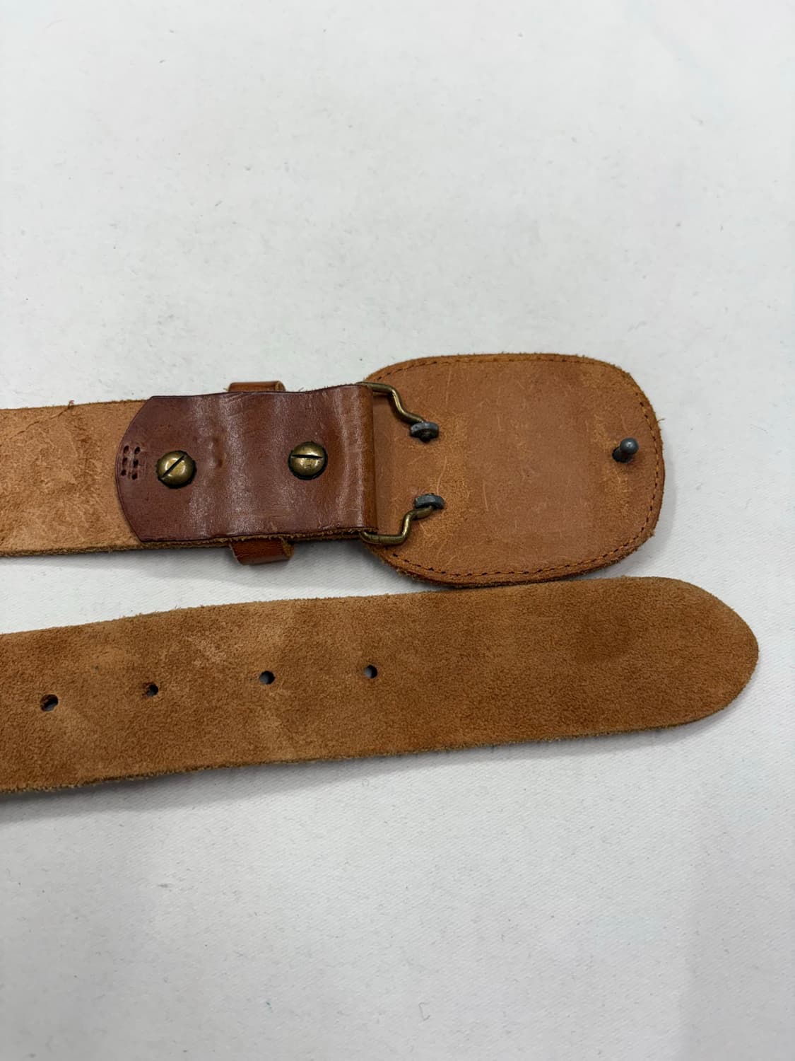 D Smith 빈티지 웨스턴 브라운 가죽 버클 벨트 상품이미지4