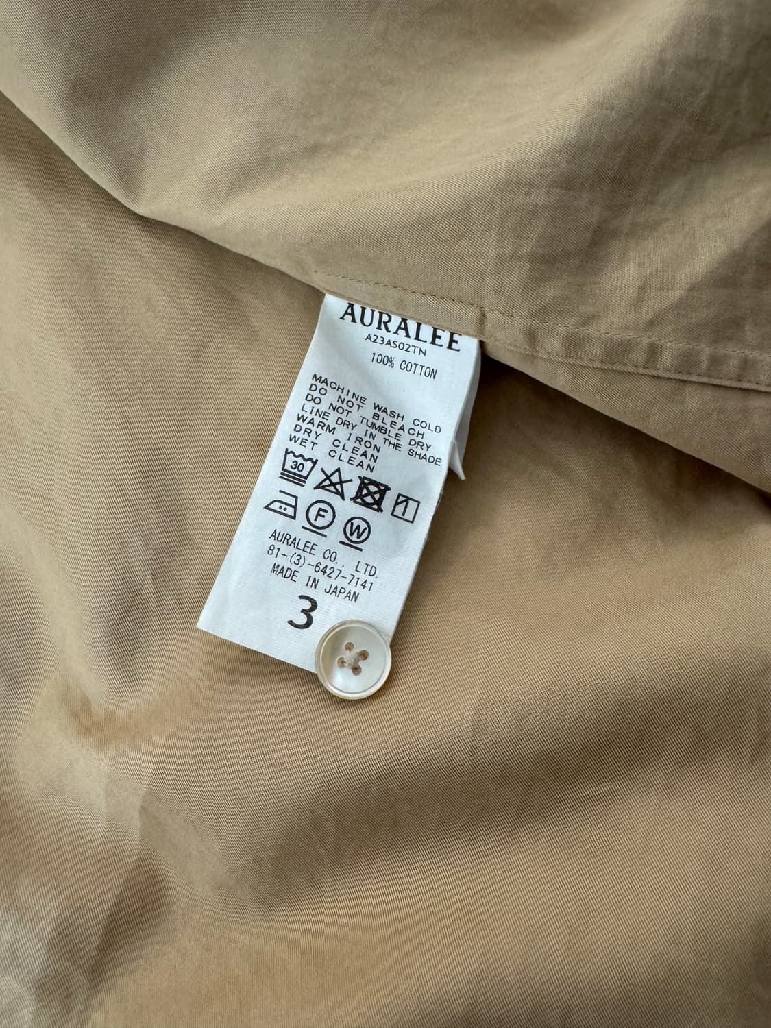 Auralee WASHED FINX TWILL BIG SHIRT 오라리 상품이미지2