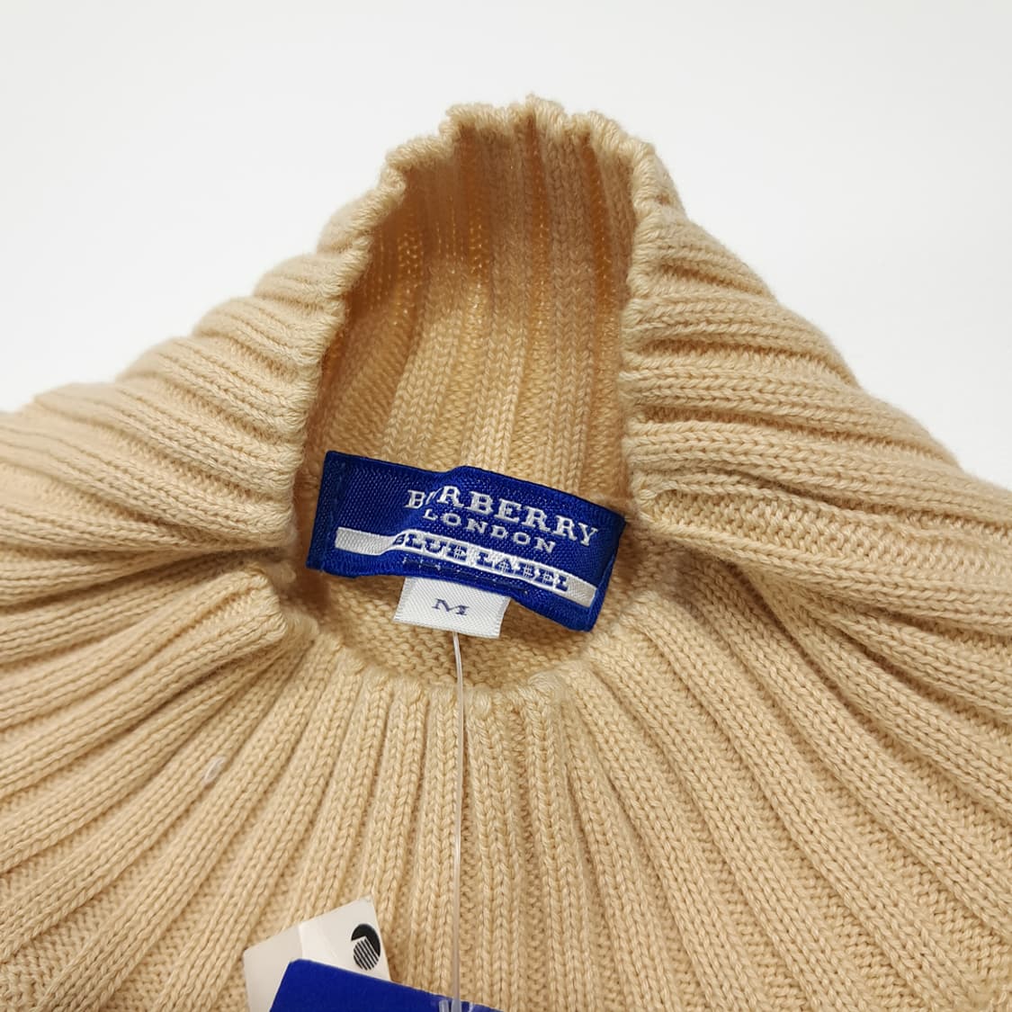 CL877 M 버버리 00s 일본판 터틀넥 베이지 니트 조끼 상품이미지4